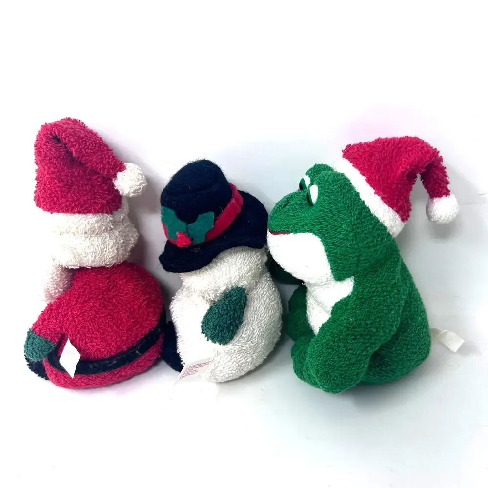 Russ Home Buddies Sensory Toy Santa Snowman Christmas Santa Frog Terrycloth Lot‎